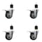 Service Caster 3.5'' Thermoplastic Rubber Swivel 1-7/8'' Expanding Stem Caster Set Total Lock Brake, 4PK SCC-EXTTL20S3514-TPRB-178-4 - alternate 1
